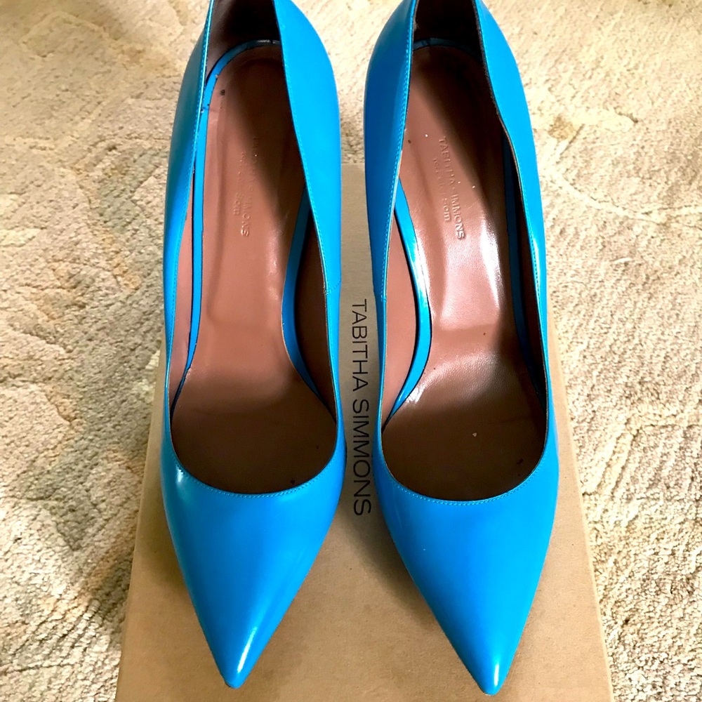 Tabitha Simmons for Peter Som blue leather pumps size 41